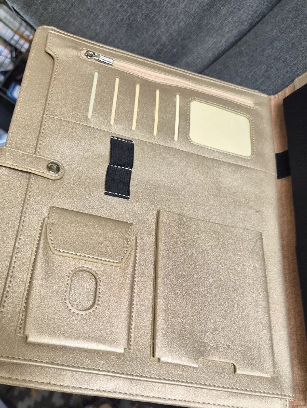 Toplive Executive Folio Case with Gold Accent - Black